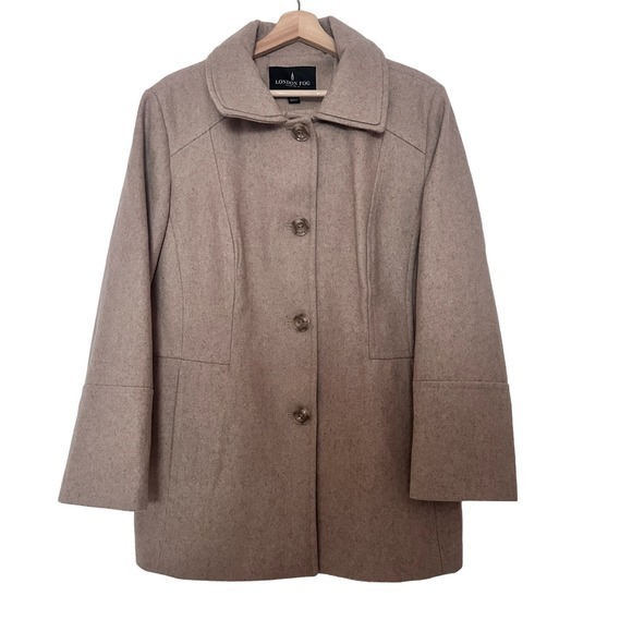LONDON FOG Women's Single-Breasted Wool Blend Coat‎  XL - Picture 1 of 10